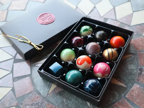 Box of luxurious chocolate bonbons